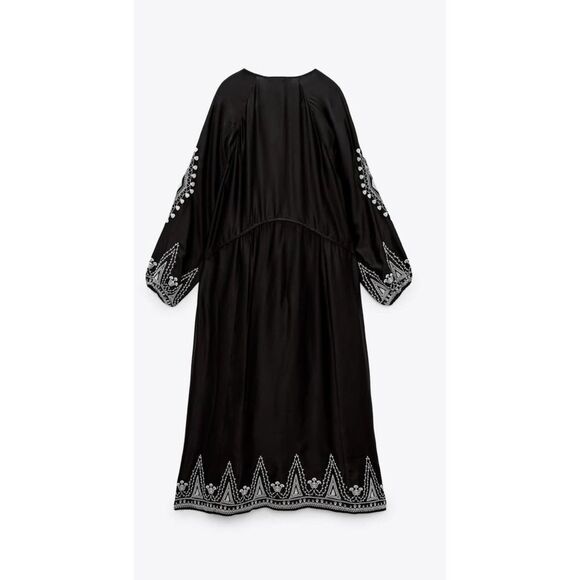 Zara Embroidered  Dress Limited Edition New Black - Picture 6 of 14